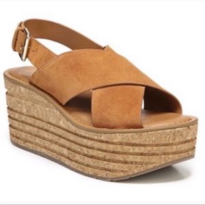Sarto by Fraco Sarto Caroline leather platform wedge sandals